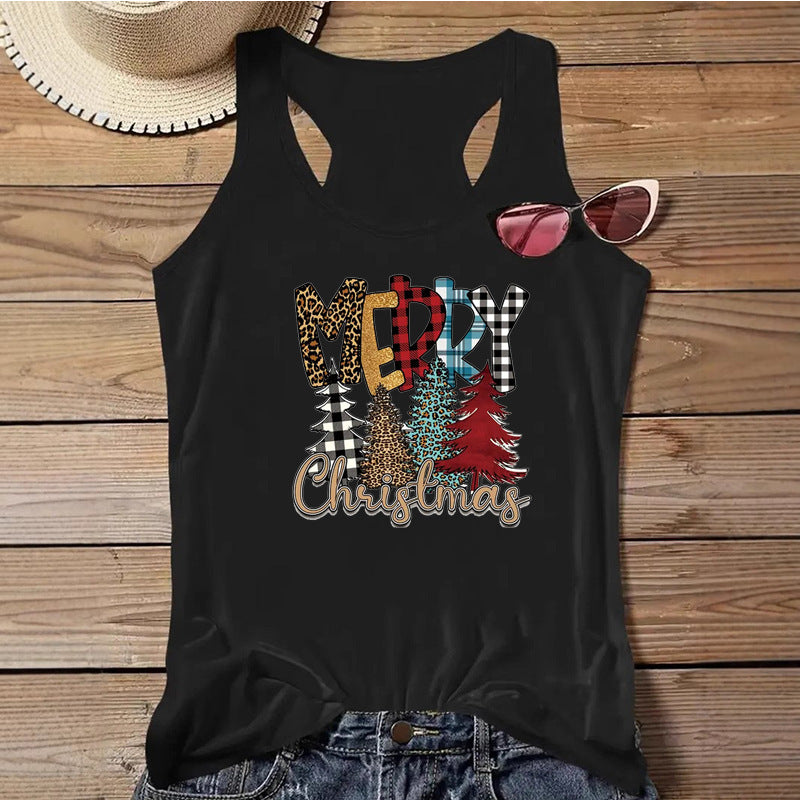 Women's Independence Day Printed Christmas Print Tank Top