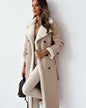 Winter Jacket With Belt Fashion Double Breasted Lapel Windbreaker Women's Long Trench Coat Mid-length Overcoat Clothing