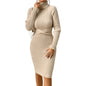 Autumn And Winter Outfit High-neck Slim-fit Sweater Dress