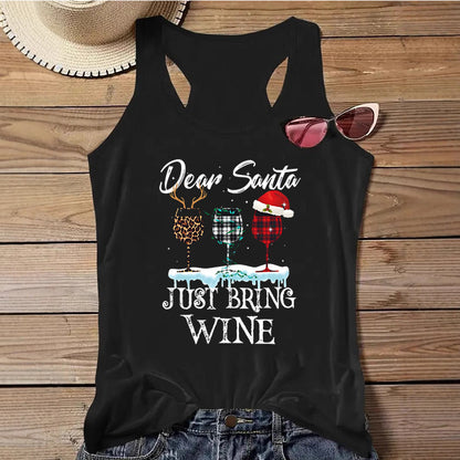 Women's Independence Day Printed Christmas Print Tank Top