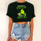 Women's Short Top Christmas Crop Top INS Style Spicy Girl Basic Short Sleeve Round Neck T-Shirt