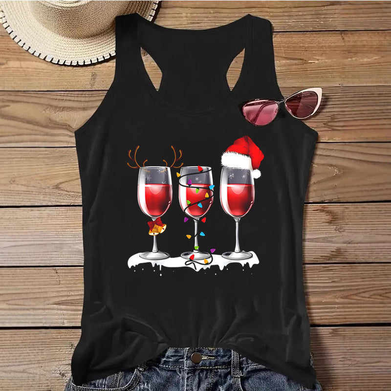 Women's Independence Day Printed Christmas Print Tank Top